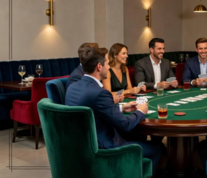 Table de poker élégante dans le salon d'Atelier Cerise